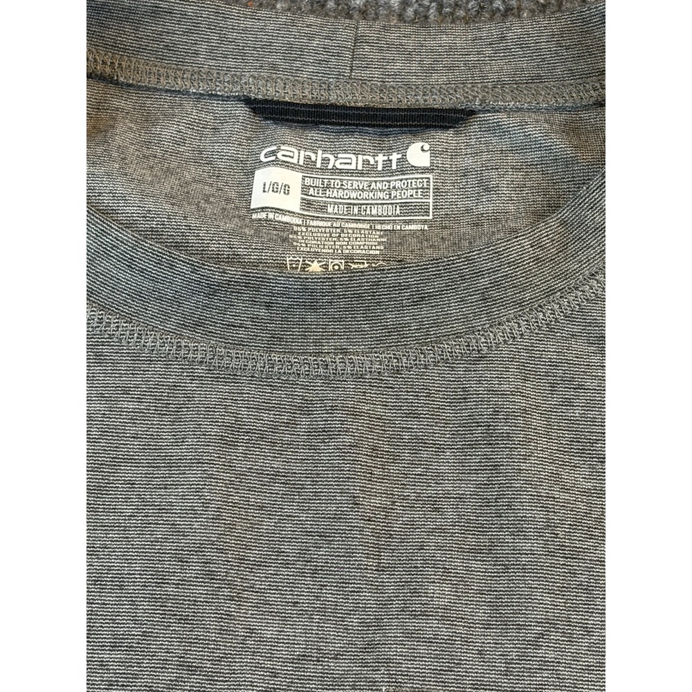 Carhartt Force Mens Gray Long Sleeve Zipper Pocket Performance Shirt Large - Picture 2 of 5